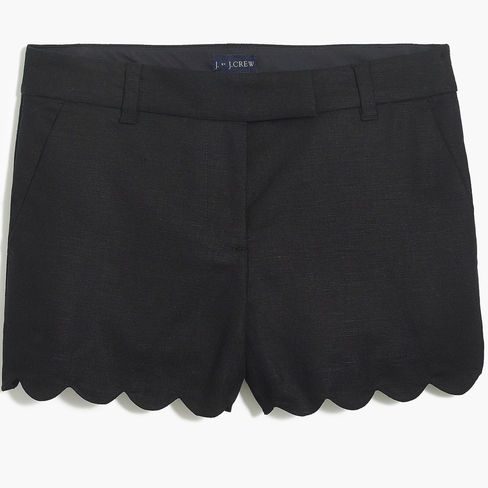 J. Crew Women's Black Scalloped Shorts